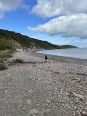 Man Sands, just before the next climb up to Southdown Cliff